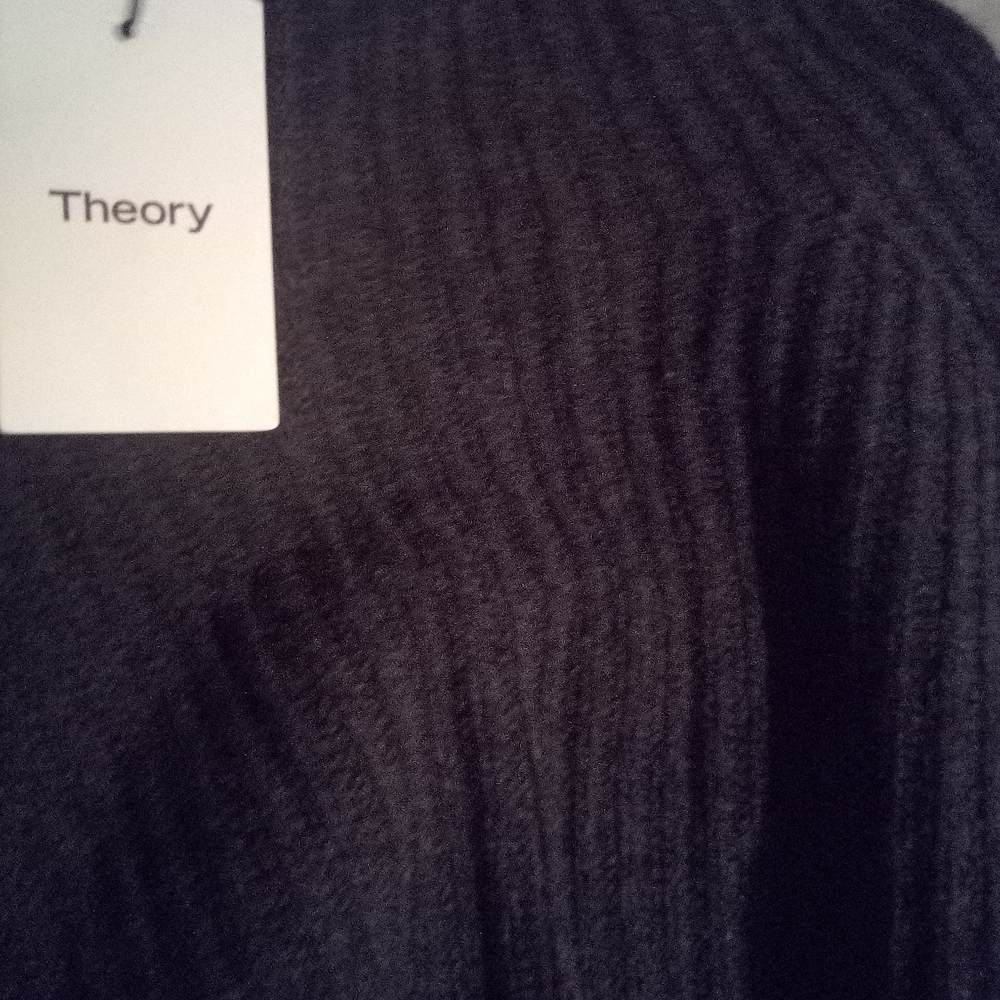 Theory Black Ribbed Sweater
